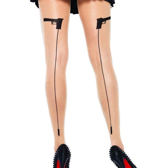 LEG AVENUE GUNSHOT BULLET BACKSEAM HOSE